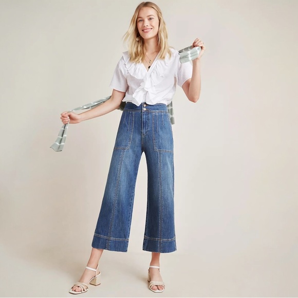 Anthropologie Denim - Anthropologie Pilcro Cropped Wide Leg Jeans Size 30